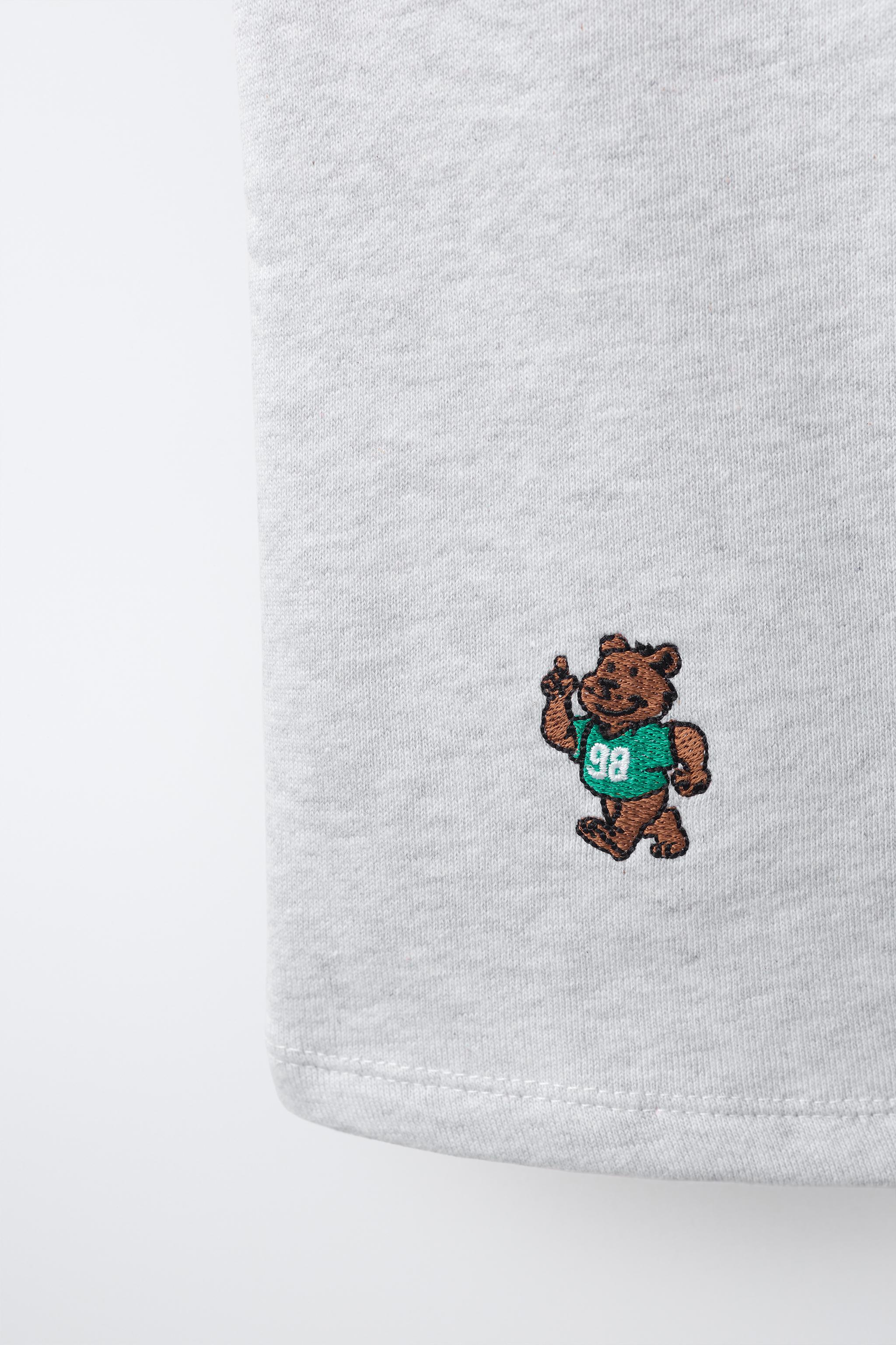 PANTALON DE JOGGING EN MOLLETON ANIMAUX BRODÉS